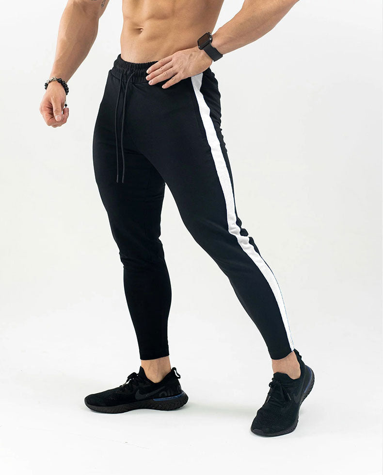 Muscle Age Brothers Autumn And Winter New Color Matching Sports Fitness Trousers Men'S Running Training Suit