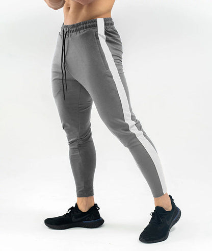 Muscle Age Brothers Autumn And Winter New Color Matching Sports Fitness Trousers Men'S Running Training Suit