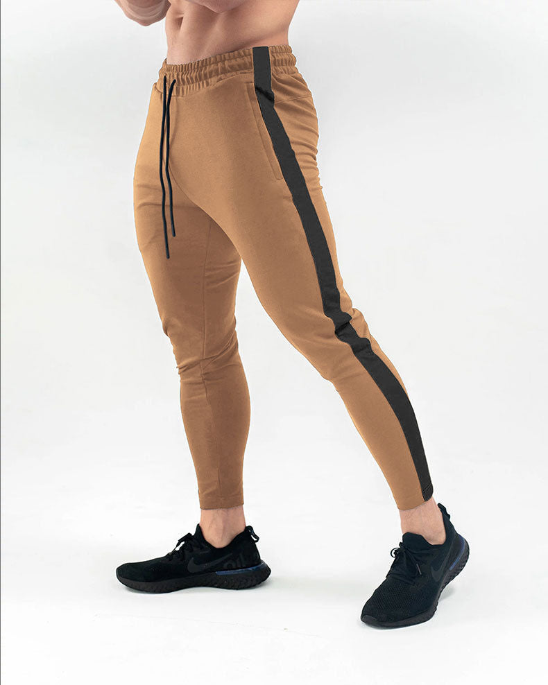 Muscle Age Brothers Autumn And Winter New Color Matching Sports Fitness Trousers Men'S Running Training Suit