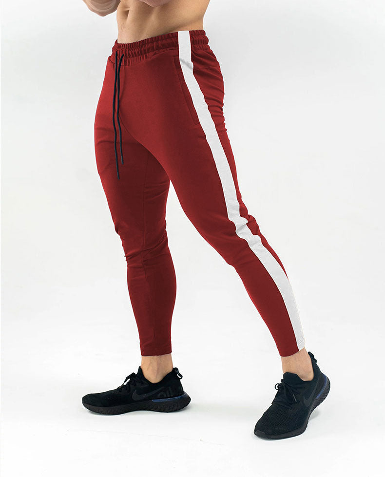 Muscle Age Brothers Autumn And Winter New Color Matching Sports Fitness Trousers Men'S Running Training Suit